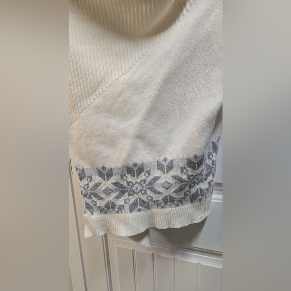 Lauren Ralph Lauren Wool Blend Snowflake Fair Isle Open Front Cardigan Size L - Picture 5 of 5